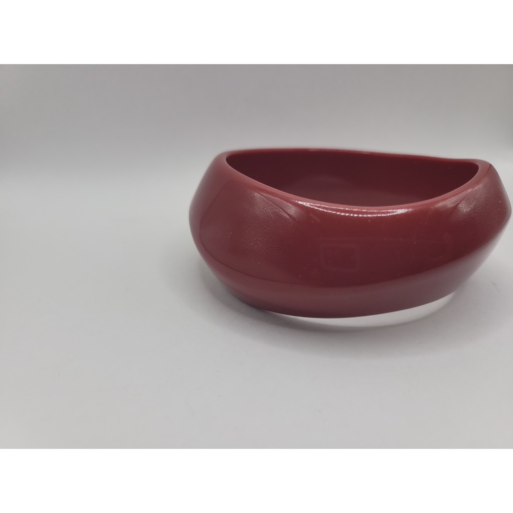 Red Chunky Wide Asymmetrical Bangle Bracelet Glossy Retro Statement Jewelry